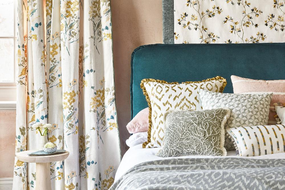Thisis an images of patterned fabric curtains