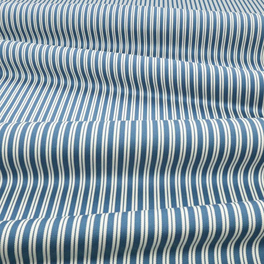 DOUBLE RIDEAUX TISSUS A RAYURE|OBIE BUXTON BLUE|BELLEVUE DECORATION - Bellevue Decoration