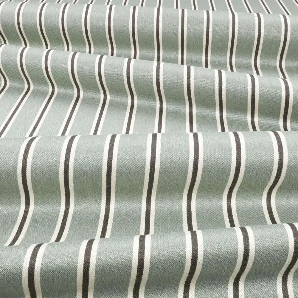 DOUBLE RIDEAUX TISSUS A RAYURE|TIVA SILVER BLUE|BELLEVUE DECORATION - Bellevue Decoration