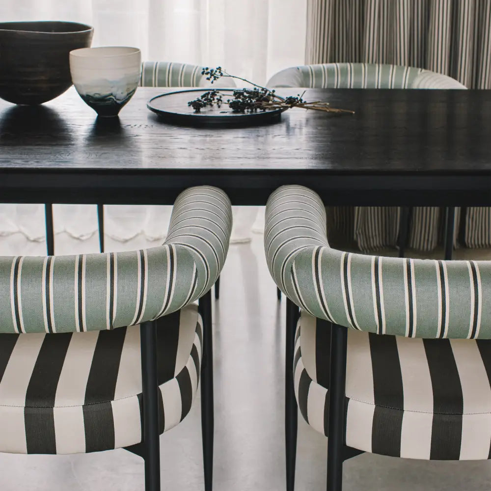 DOUBLE RIDEAUX TISSUS A RAYURE|TIVA MINERAL|BELLEVUE DECORATION - Bellevue Decoration
