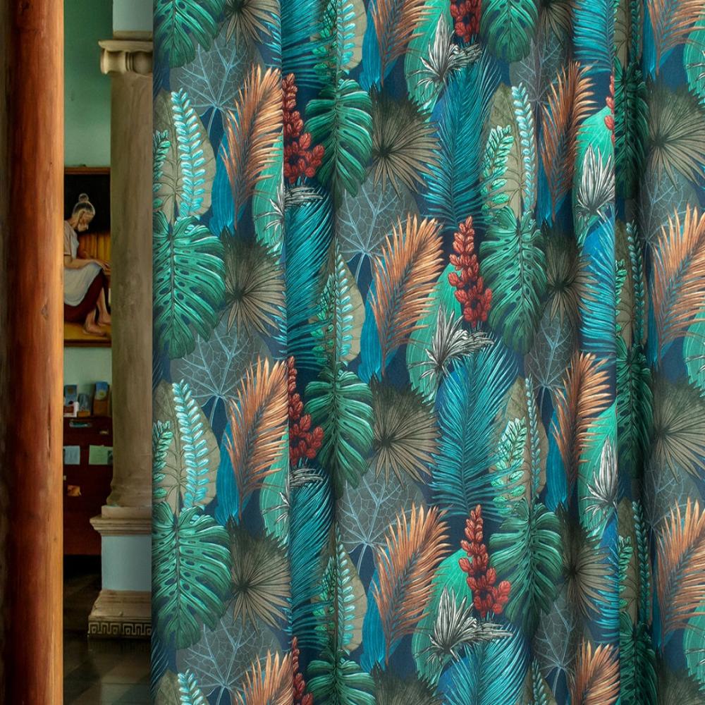 DOUBLE RIDEAUX RAINFOREST KINGFISHER 01 – Bellevue Decoration