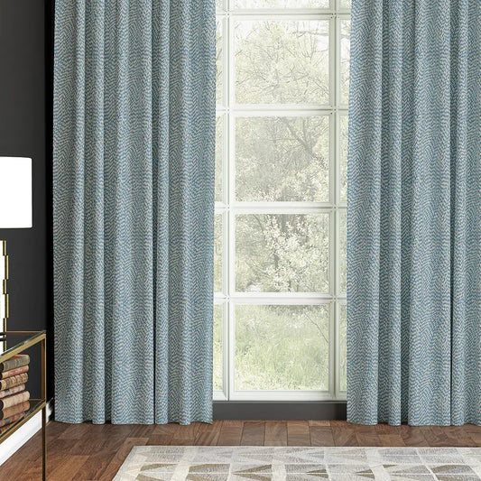 DOUBLE RIDEAUX DUNE WEDGEWOOD - Bellevue Decoration