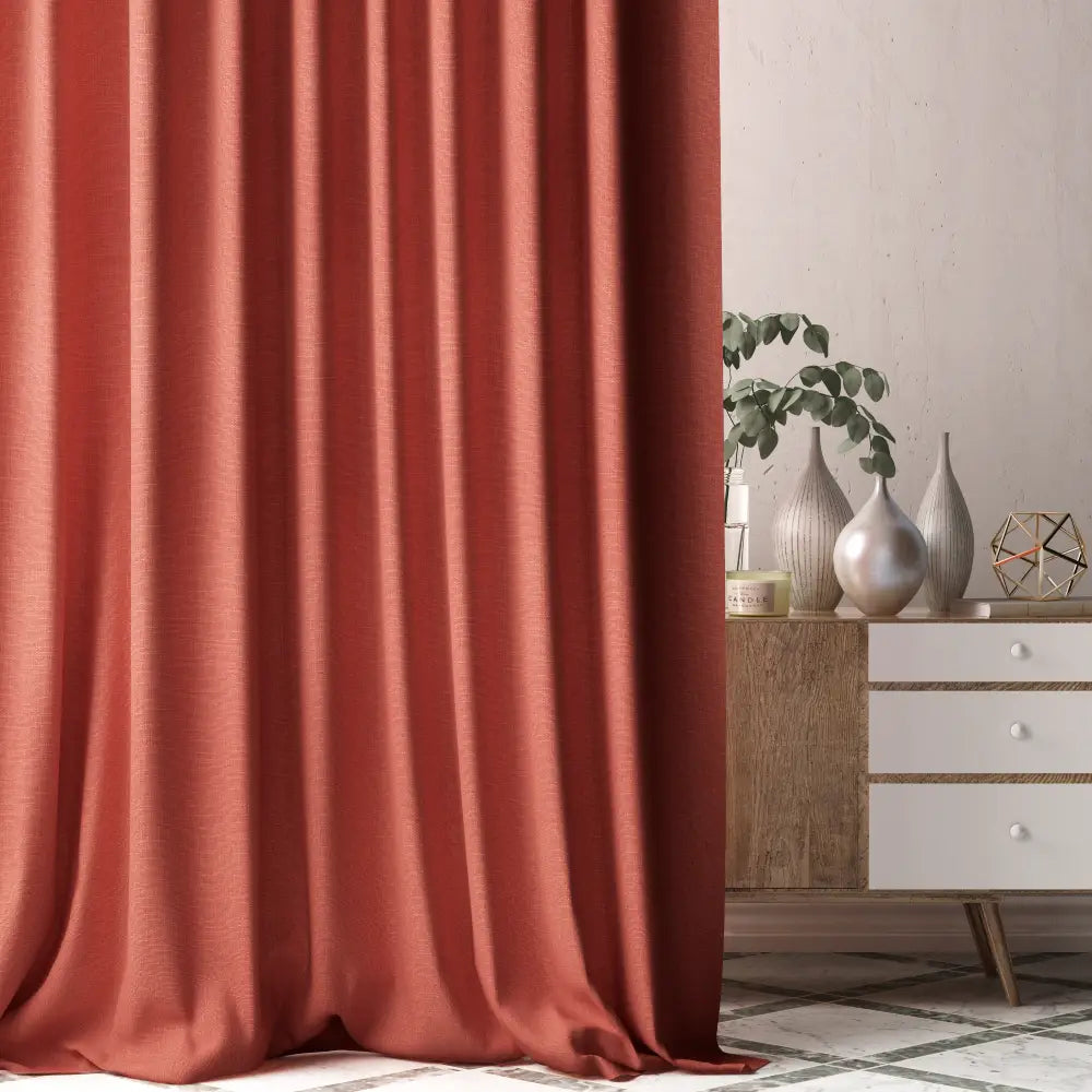 DOUBLE RIDEAUX FARO MARSALA |Tissus unis|BELLEVUE DECORATION - Bellevue Decoration