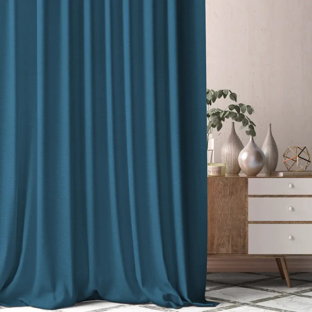 DOUBLE RIDEAUX FARO MARINE|Tissus unis|BELLEVUE DECORATION - Bellevue Decoration