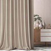 DOUBLE RIDEAUX FARO PORCINI |Tissus unis|BELLEVUE DECORATION - Bellevue Decoration