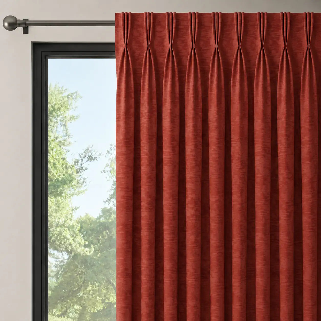 Moiré BURN ORANGE|Tissu grande largeur 300 cm|Bellevue Décoration