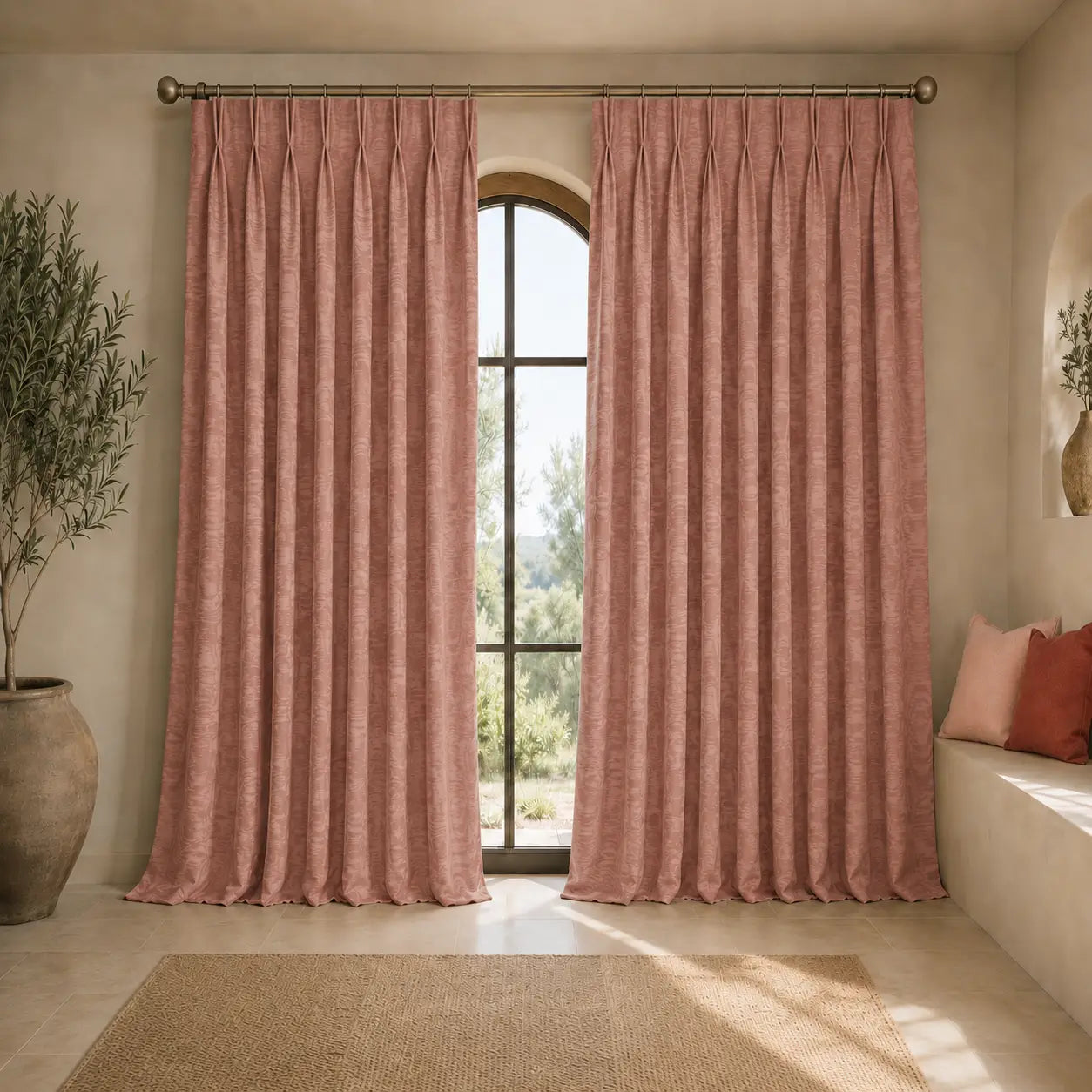 Moiré ROSE|Tissu grande largeur 300 cm|Bellevue Décoration