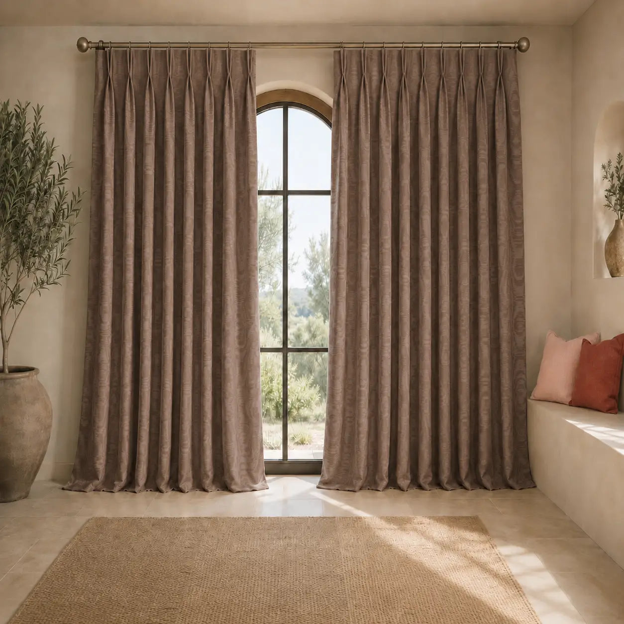 Moiré SEPIA|Tissu grande largeur 300 cm|Bellevue Décoration