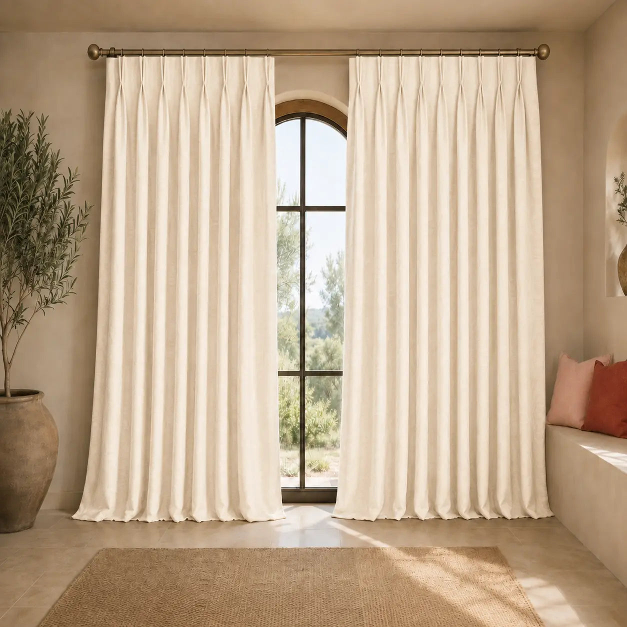 Moiré Vanilla|Tissu grande largeur 300 cm|Bellevue Décoration
