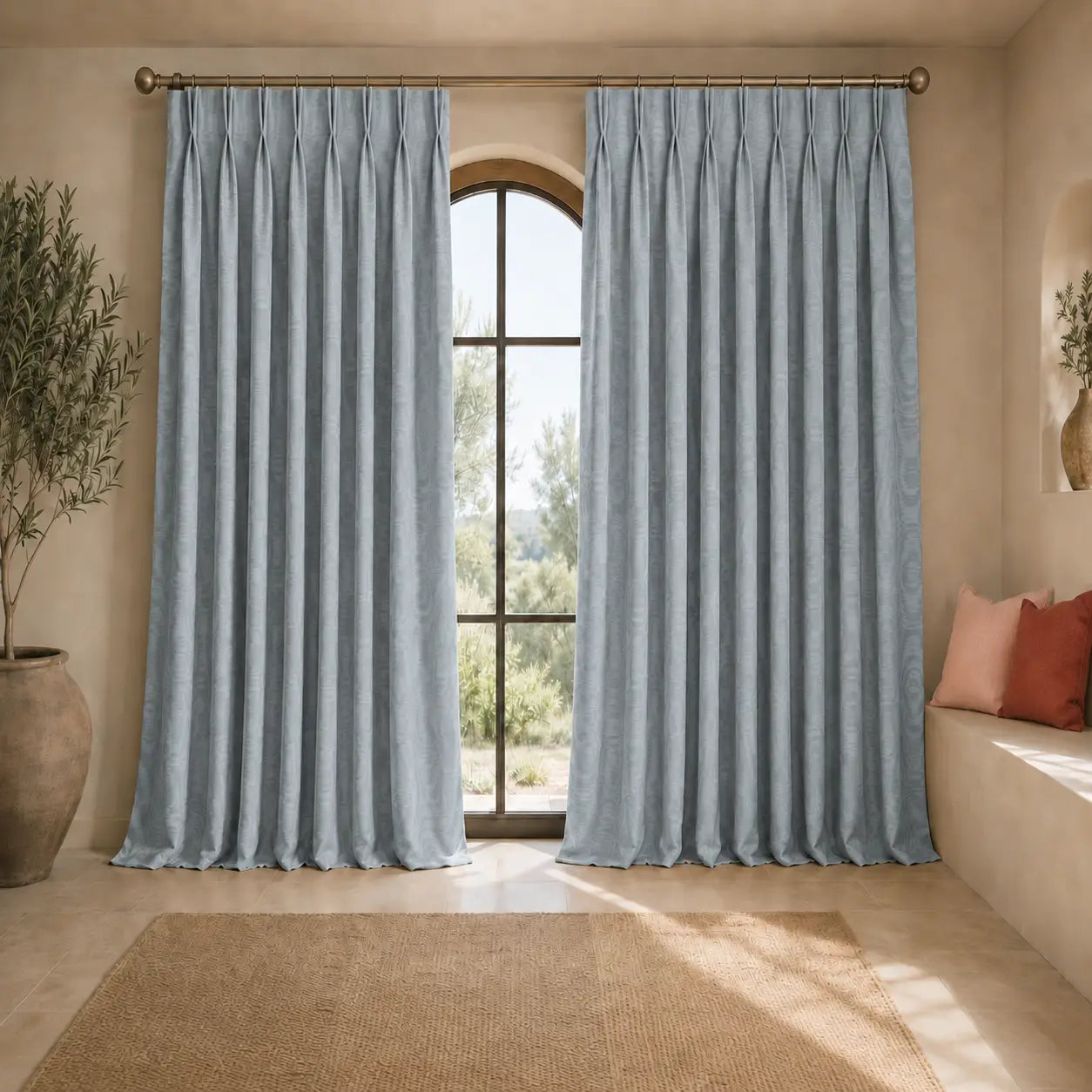 Moiré GREIGE|Tissu grande largeur 300 cm|Bellevue Décoration