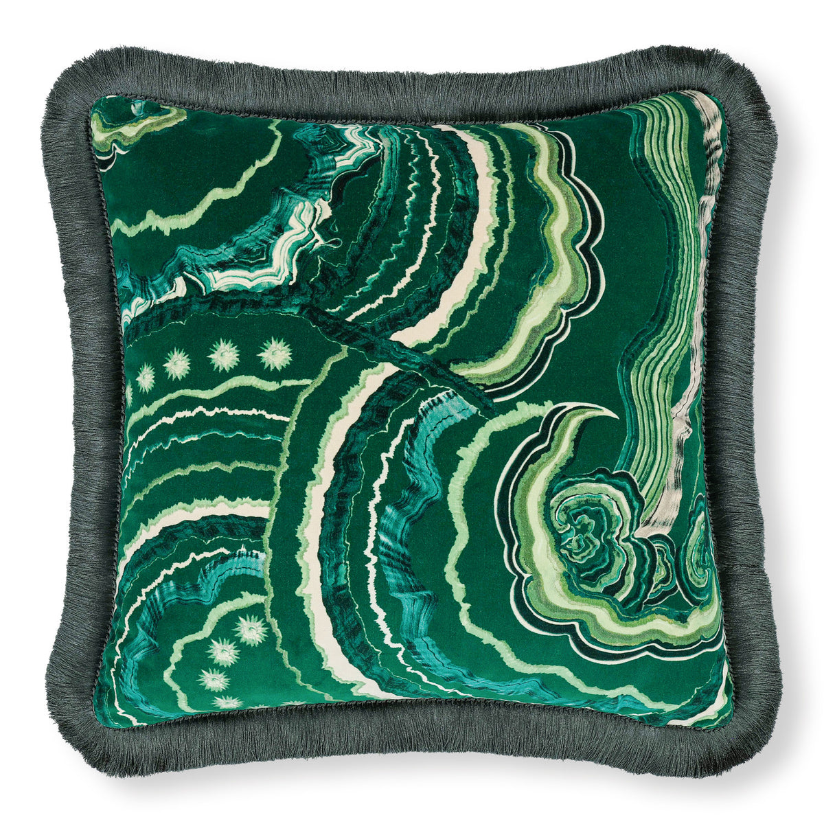Coussin Fantasia 50 × 50 cm — coloris Malachite