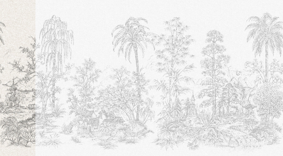 Panoramique Mandalay, coloris Blanc et noir — lé 1