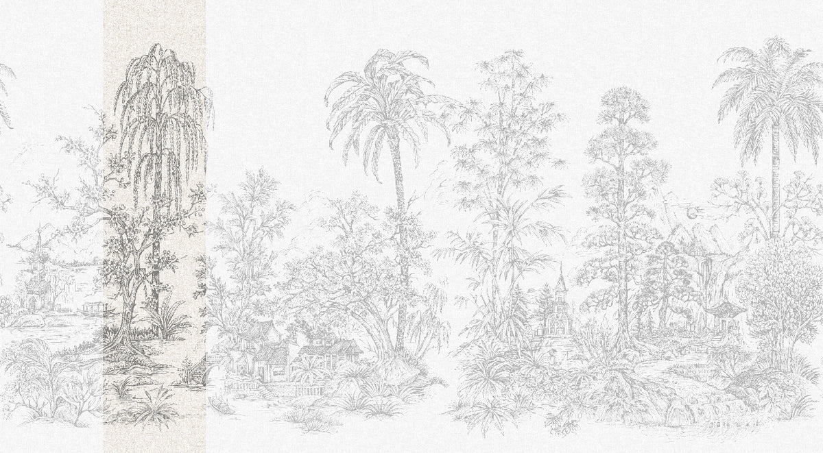Panoramique Mandalay, coloris Blanc et noir — lé 2