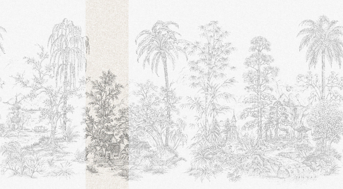 Panoramique Mandalay, coloris Blanc et noir — lé 3