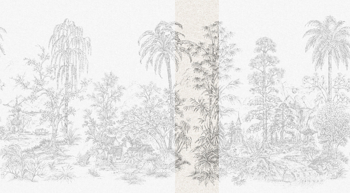 Panoramique Mandalay, coloris Blanc et noir — lé 5