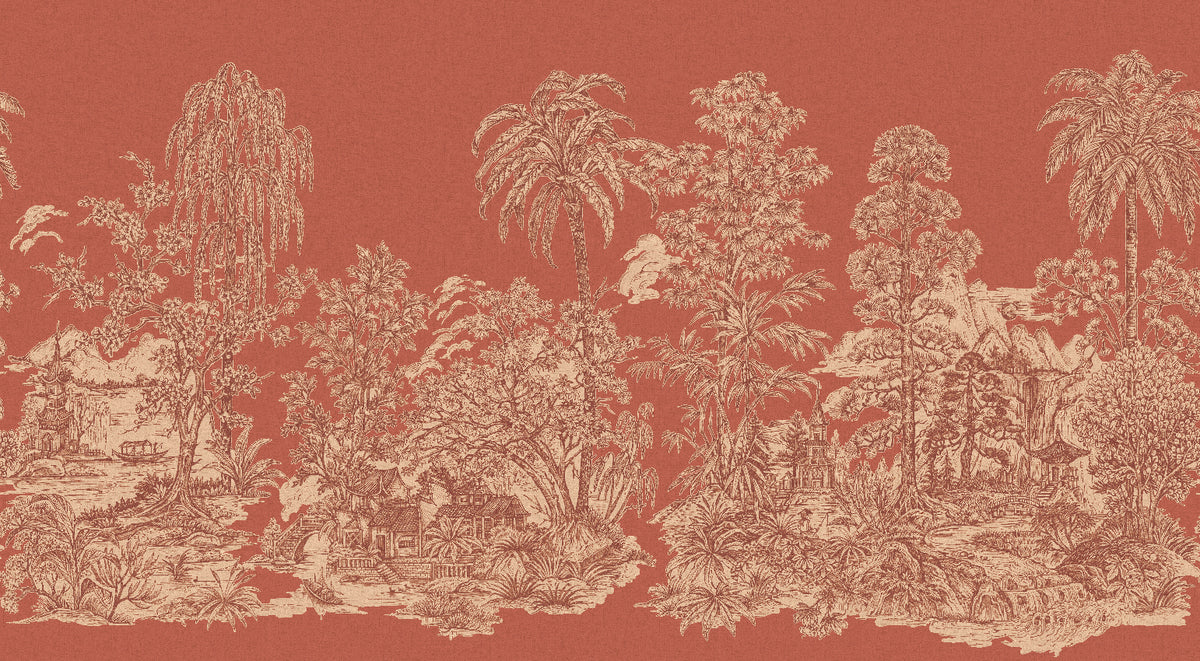 Panoramique Mandalay, coloris Corail — décor complet