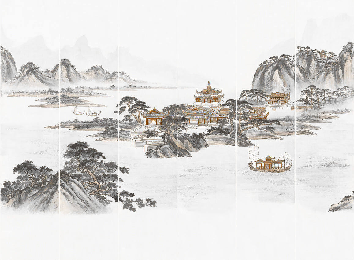 Panoramique Kaisui, coloris Graphique — décor complet