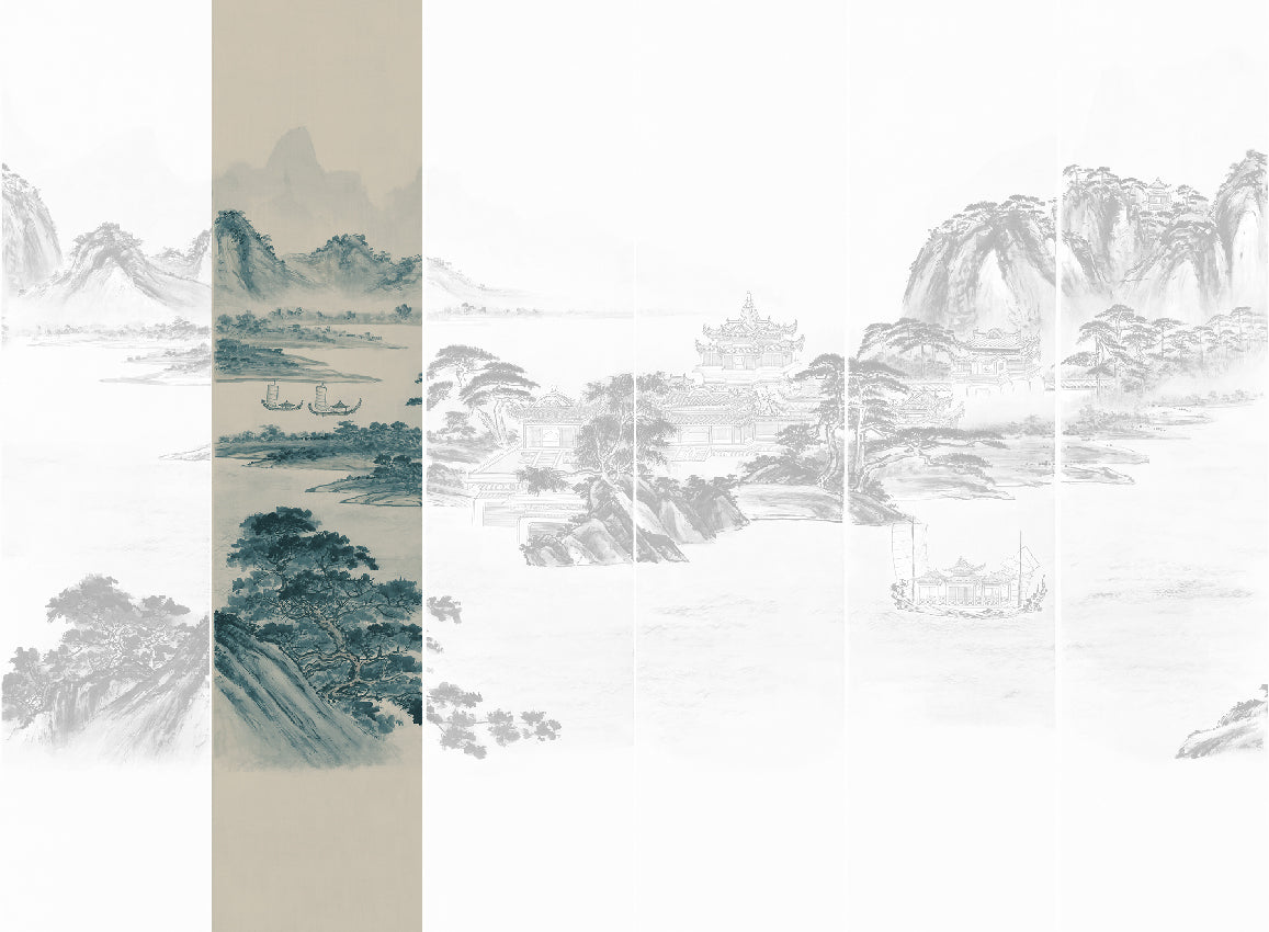 Panoramique Kaisui, coloris Bleu — lé 2