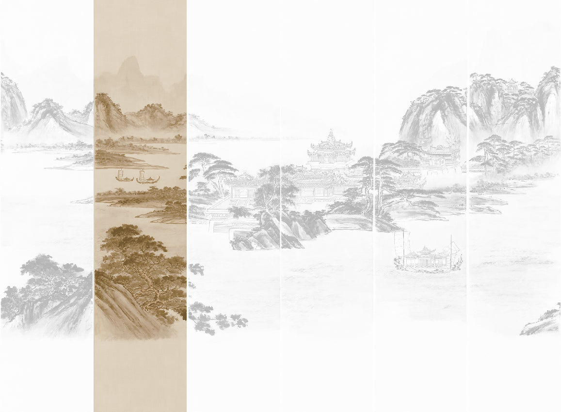 Panoramique Kaisui, coloris Sépia — lé 2