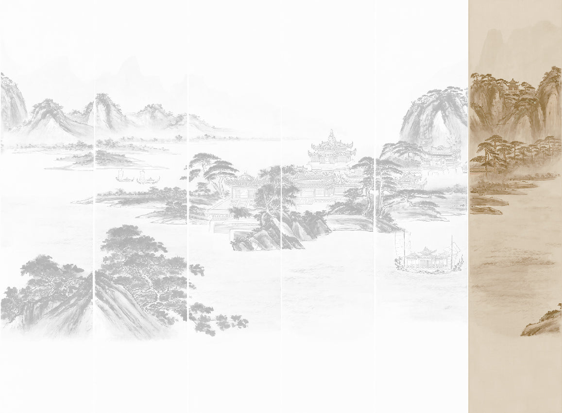 Panoramique Kaisui, coloris Sépia — lé 6