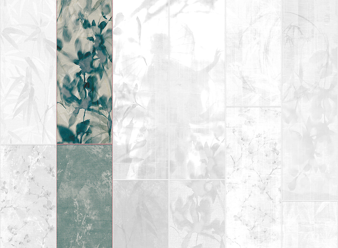 Panoramique Sumi, coloris Bleu canard — lé 2