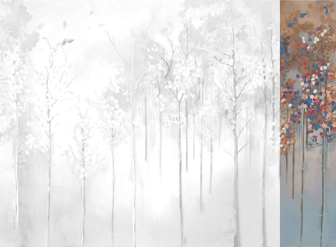 Panoramique Maples, coloris Bleu — lé 6