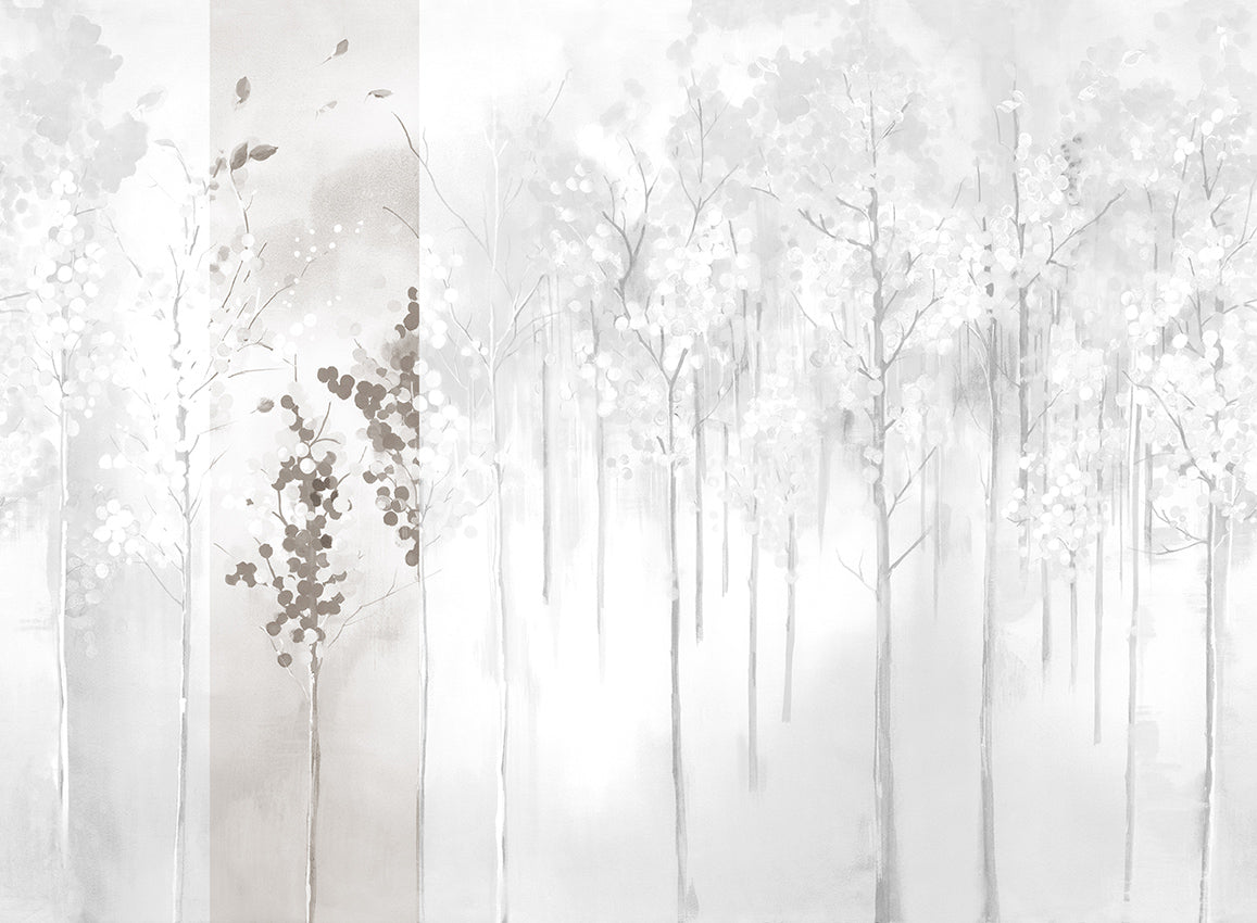 Panoramique Maples, coloris Brume — lé 2