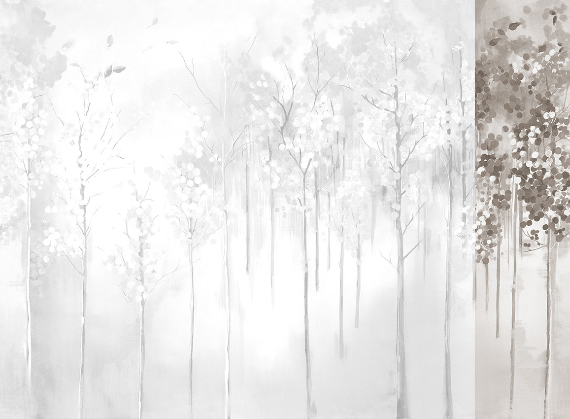 Panoramique Maples, coloris Brume — lé 6