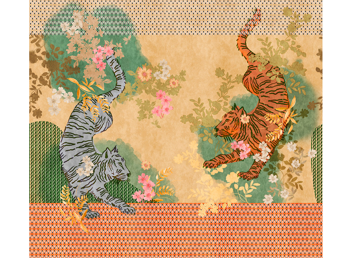 Panoramique Noen, coloris Orange — décor complet