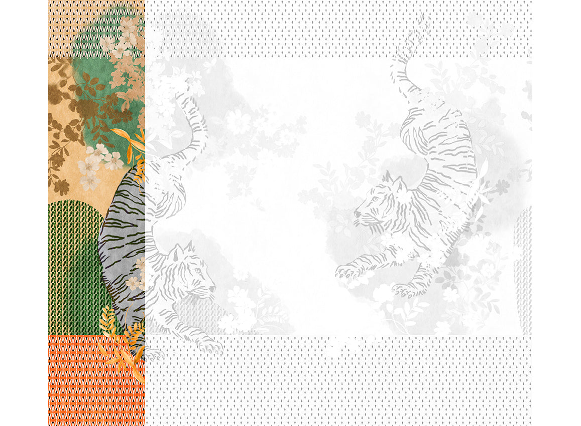 Panoramique Noen, coloris Orange — lé 1