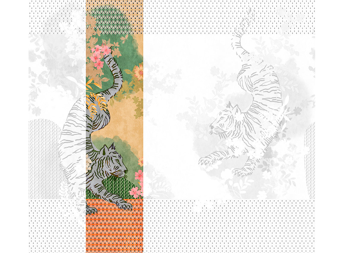 Panoramique Noen, coloris Orange — lé 2