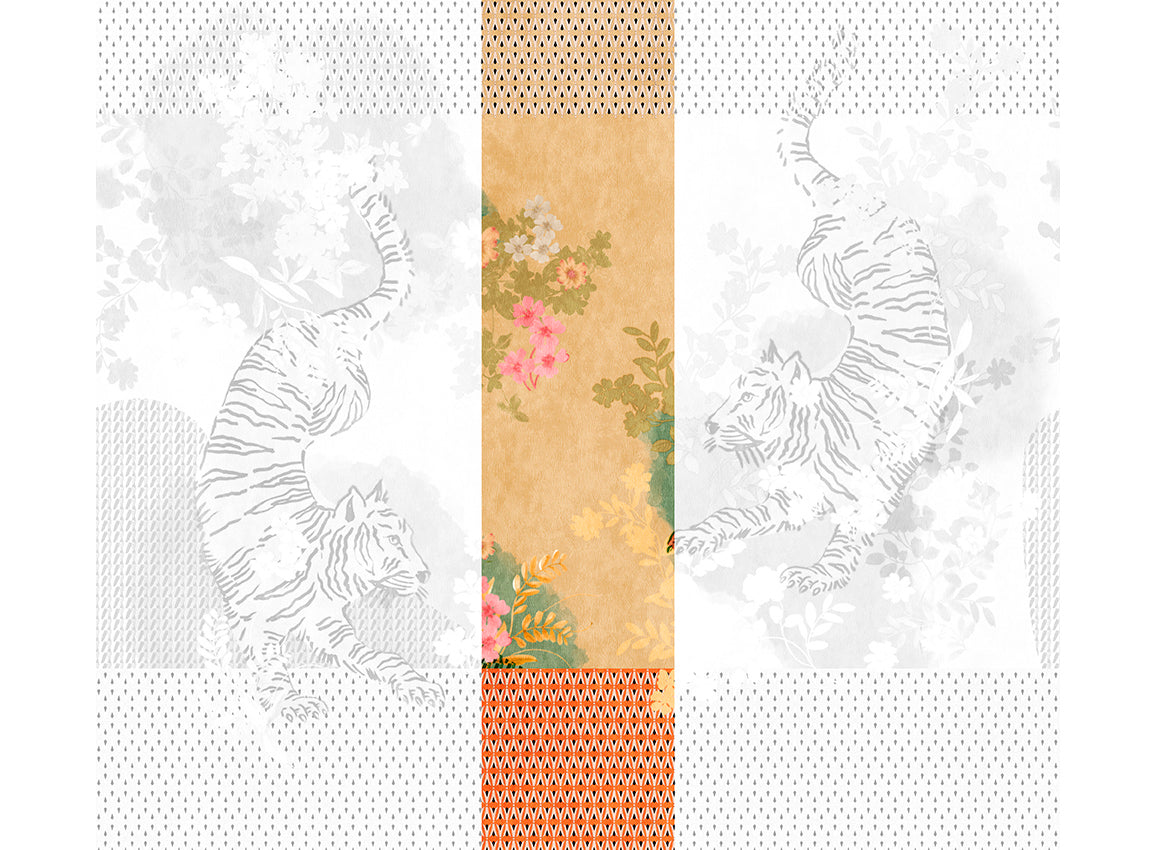 Panoramique Noen, coloris Orange — lé 3