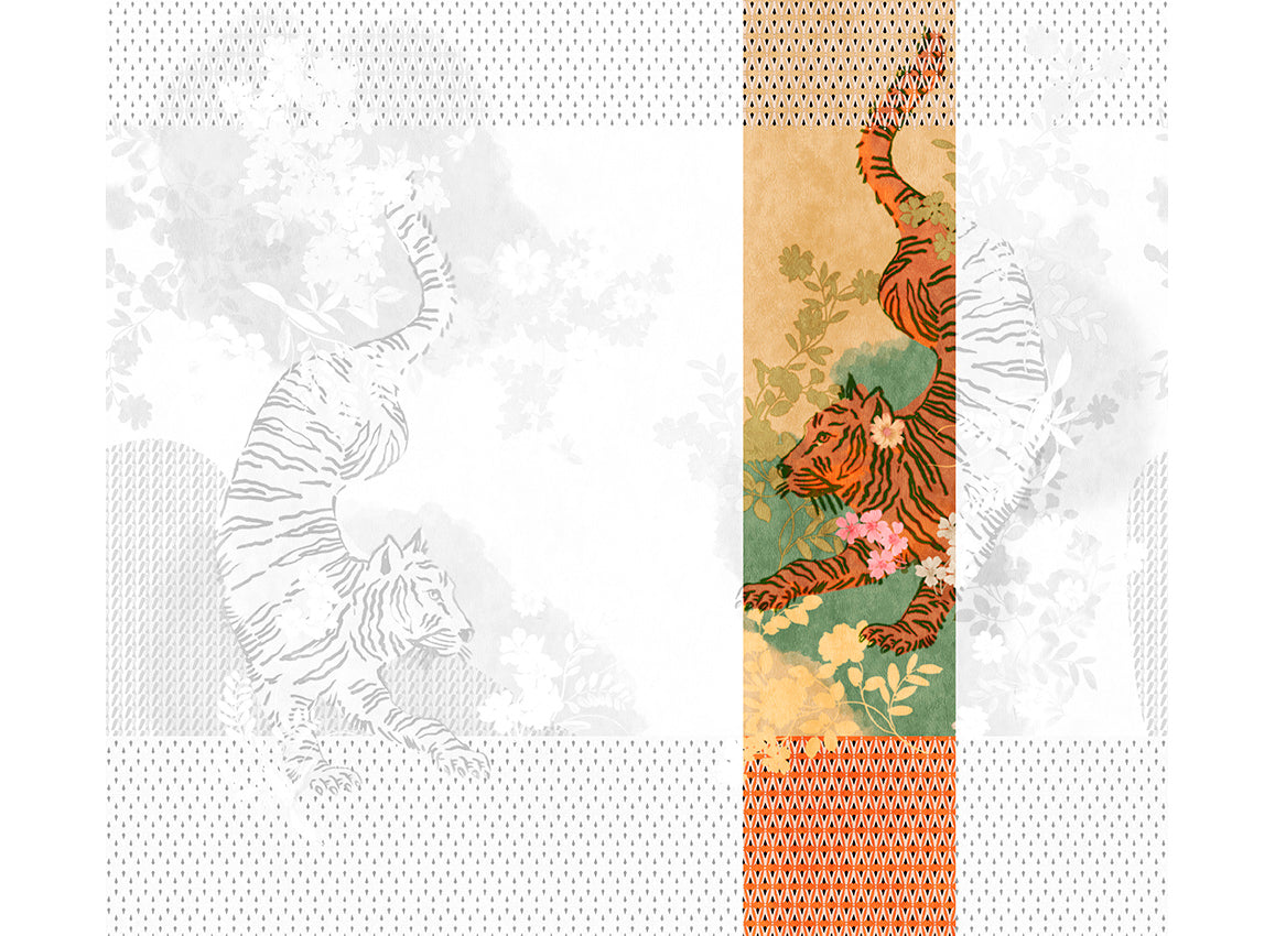 Panoramique Noen, coloris Orange — lé 4
