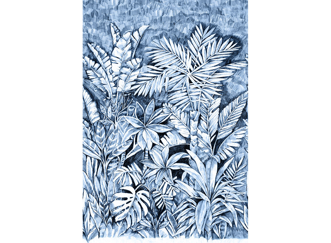 Panoramique Daintree, coloris Encre bleue — décor complet