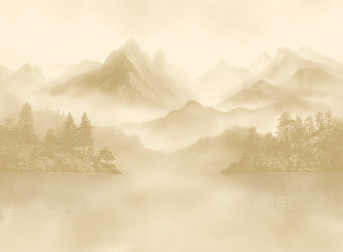 Panoramique Huangshan, coloris Beige — décor complet