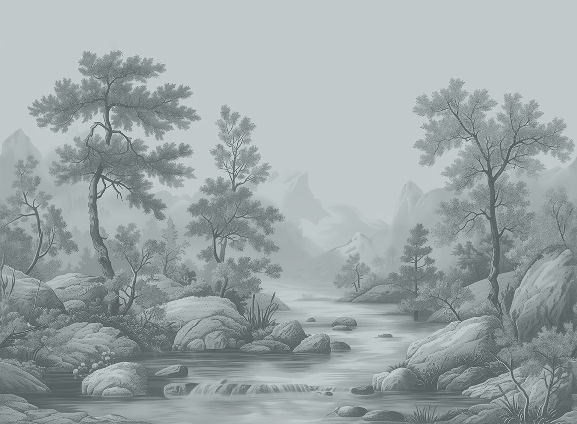 Panoramique Arcadia, coloris Noir et blanc — décor complet