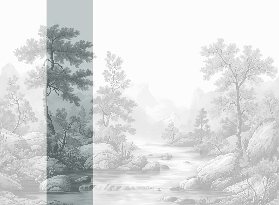 Panoramique Arcadia, coloris Noir et blanc — lé 2