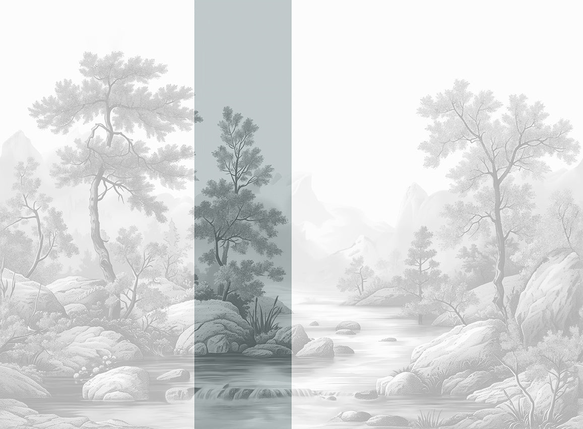 Panoramique Arcadia, coloris Noir et blanc — lé 3