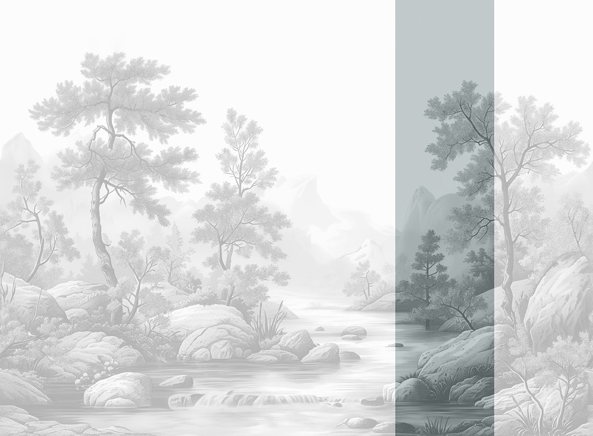 Panoramique Arcadia, coloris Noir et blanc — lé 5