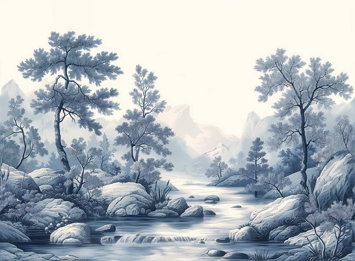 Panoramique Arcadia, coloris Cyan — décor complet