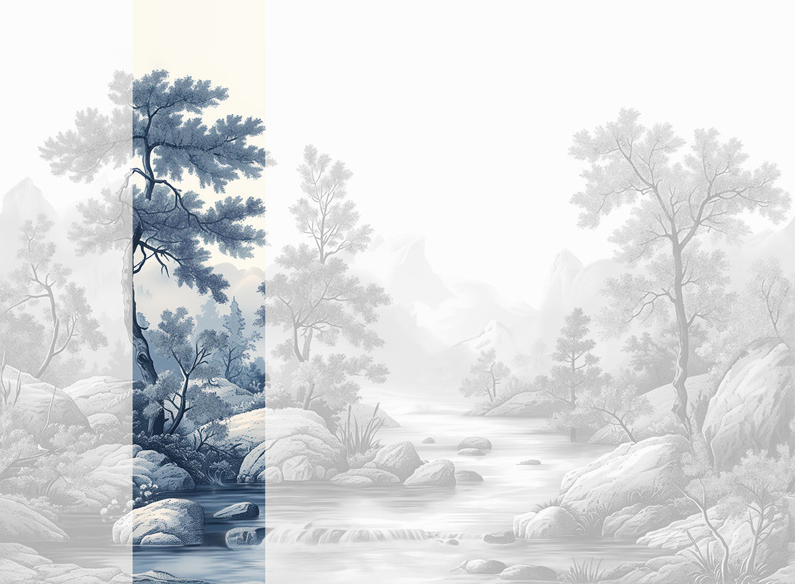 Panoramique Arcadia, coloris Cyan — lé 2
