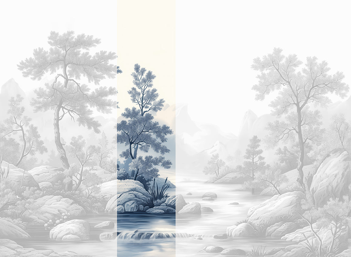 Panoramique Arcadia, coloris Cyan — lé 3