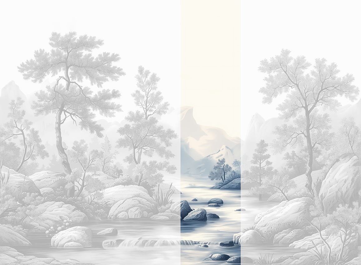 Panoramique Arcadia, coloris Cyan — lé 4