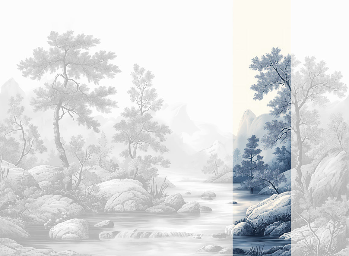 Panoramique Arcadia, coloris Cyan — lé 5