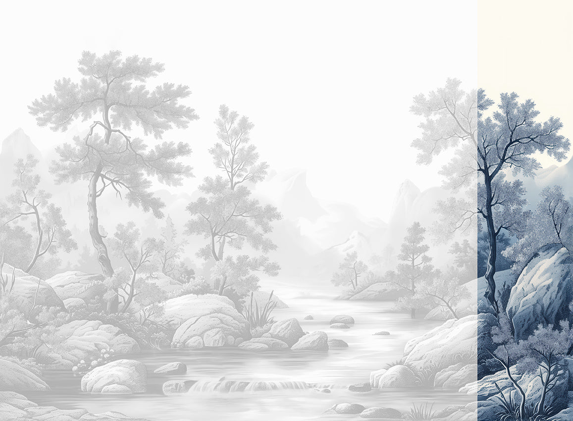 Panoramique Arcadia, coloris Cyan — lé 6