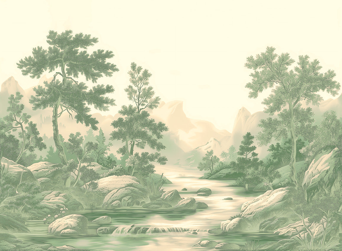 Panoramique Arcadia, coloris Vert — décor complet
