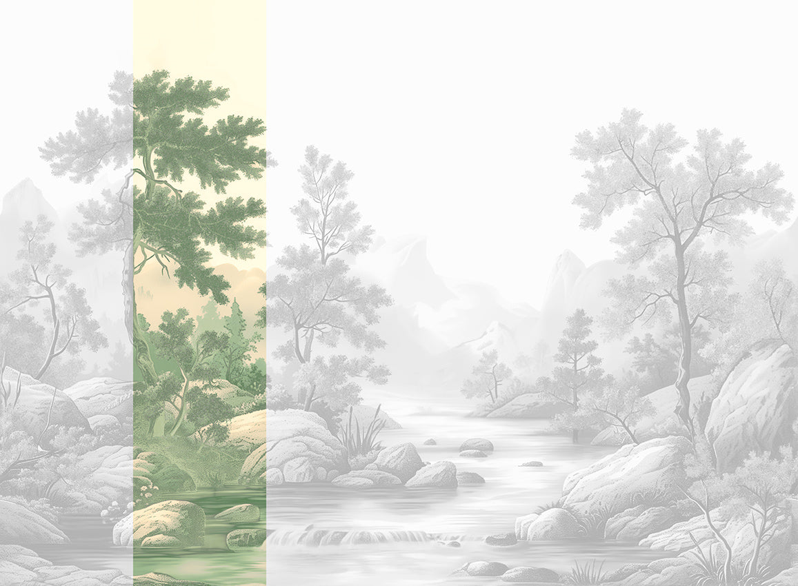 Panoramique Arcadia, coloris Vert — lé 2