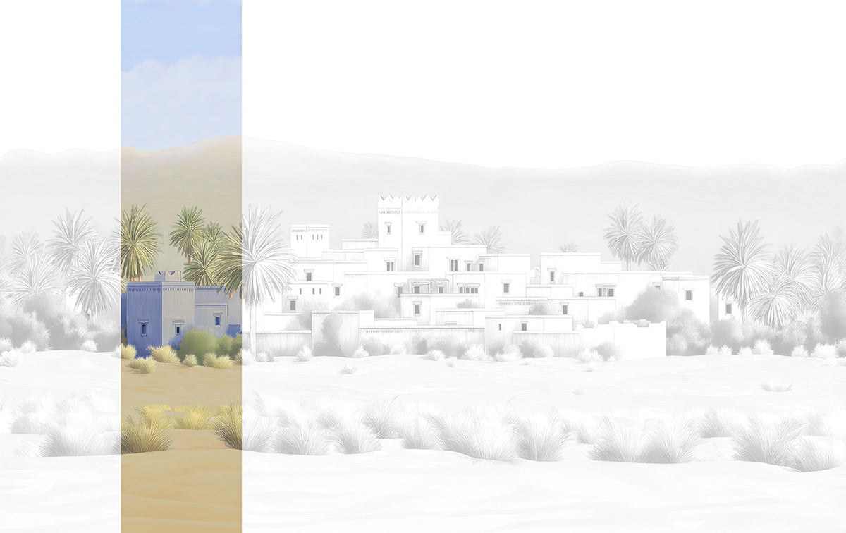 Panoramique Todra, coloris Bleu clair — lé 2