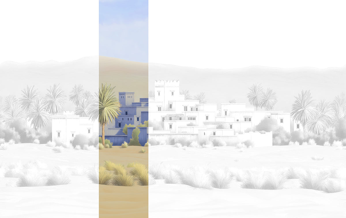 Panoramique Todra, coloris Bleu clair — lé 3