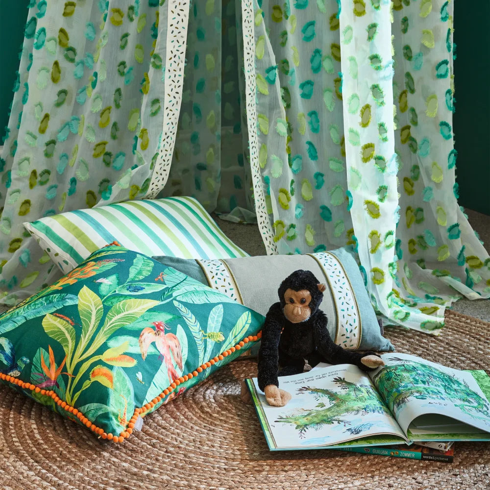 DOUBLE RIDEAUX CANDY CANE RAINFOREST|BELLEVUE DECORATION - Bellevue Decoration